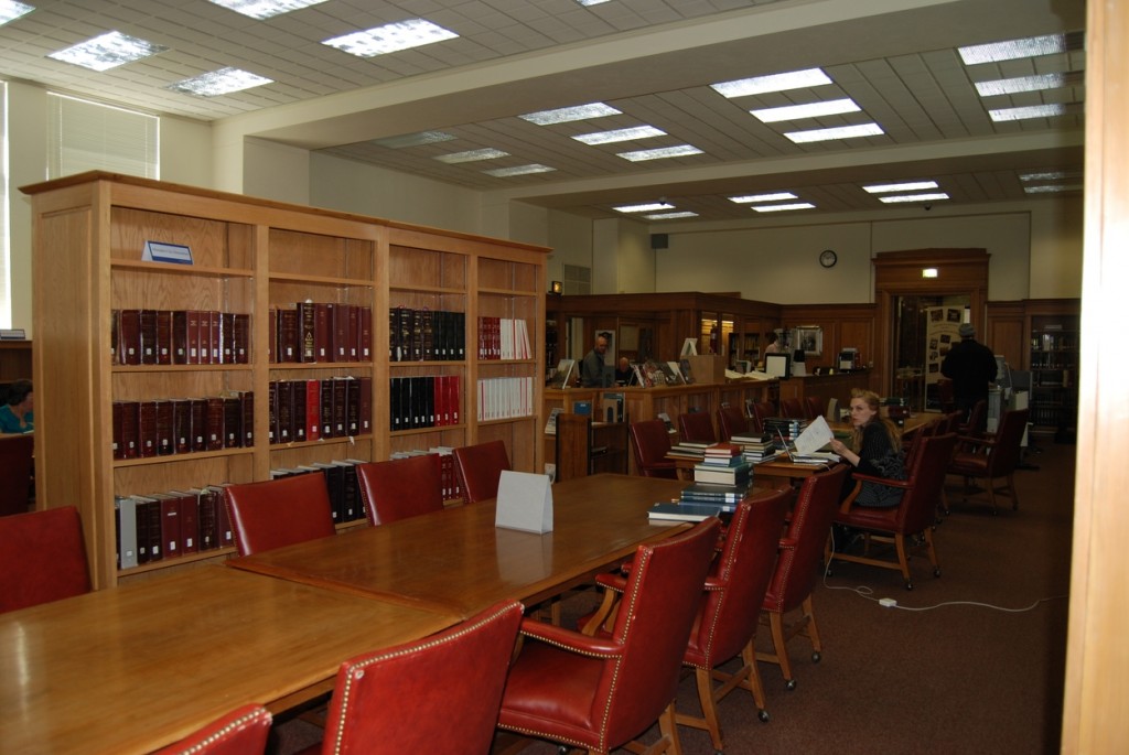 This view shows about half of the room. The manuscript reading are is in the front left corner.