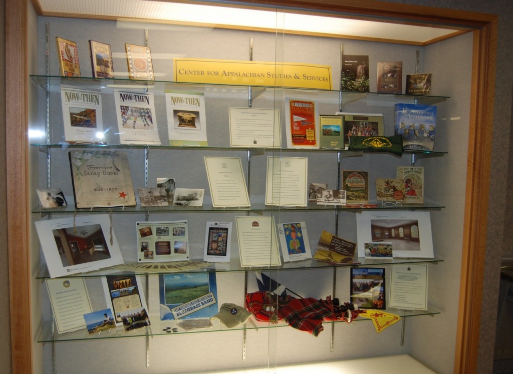 Display case outside the entrance to the archives.