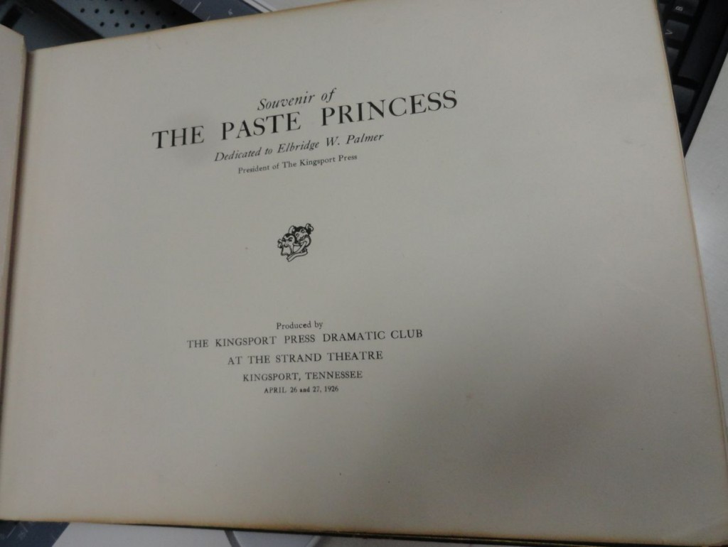 The souvenir album was dedicated to Elbridge W. Palmer, president of the Kingsport Press.