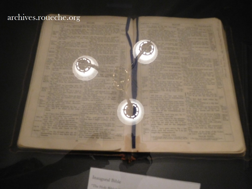 This Bible was open to Psalms when the president was sworn- in for his1890 term in office.